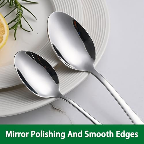8-Piece 6.7 Inches Stainless Steel Tea Spoon,Durable Dishwasher Safe Teaspoons,Silverware Dessert Spoons For Kitchen,Small Spoons For Restaurant,Hotel - color: Silvera