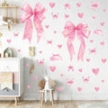 Large Pink Bow Wall Decals, 6 Sheets 64 Pcs - color: Large Pink Bow