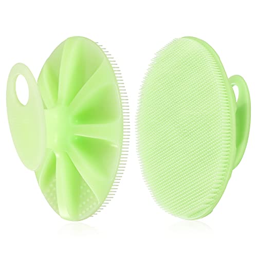 INNERNEED Silicone Body Cleansing Brush Exfoliating Scrubber, Green - color: Green