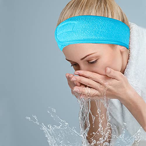 Facial Spa Headbands for Washing Face 4Pcs Makeup Shower Bath Wrap Sport - color: Blue, Mint Green, Purple, Rose