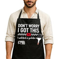 Funny Black Grill Apron with Pockets for Man,Dad,Husband,Father in Law,Chef Daddy Grilling Apron BBQ Cooking Gifts - color: I Watched Youtube