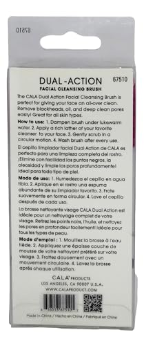 CALA Dual-Action Facial Cleansing Brush (Purple), Superfine Soft Bristles Deep Clean Pores, Removes Blackheads, Oil & Long-Wear Makeup, Water-Resistant Shower Use, All Skin Types - color: Purple