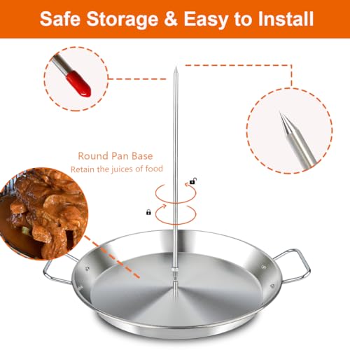 Vertical Skewer Pan Gyro Pan Spit Shawarma Pan Stand with Skewer for oven - size: With 13 " Base Pan& 3 Skewers