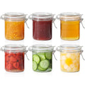 ComSaf Small Mason Glass Jars with Airtight Lids 8 oz 6 Pack Pantry - size: 8 fl oz x 6