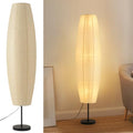 Off-White Paper Lamp Paper Floor Lamp, 3-Lights Bulbs Included - color: Oval Off-white & Black