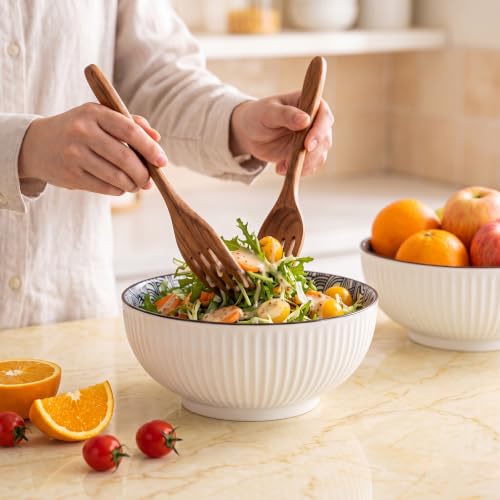 60 oz Large Soup Bowls Set of 3, Pho Bowls, Ramen Bowl - Wave - size: Wave Pattern (8 Inch, 60 oz)