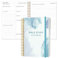 Heveboik Bible Study Journal – Church Notes Notebooks – Note Taking & Journaling Kit, 5.8" x 8.5", Watercolor Blue - color: Watercolor Blue