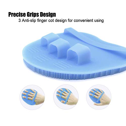 1 Pack Soft Silicone Shower Brush,Bath Exfoliating Skin Massage Scrubber - color: Purple