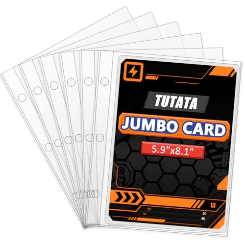 Jumbo Card Sleeves Big Card Protector Sleeves for 3 Ring Binder - 50 Pack - size: XL 5.9x8.1"