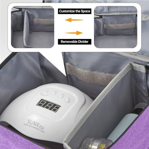 Buruis 2-Tier Nail Polish Bag, Nail Supplies Organizer, Purple - color: Purple