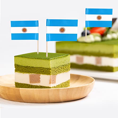 mflagperft Argentina Toothpick Flags 100 Pack, Mini Argentine Flag Picks - color: Argentina
