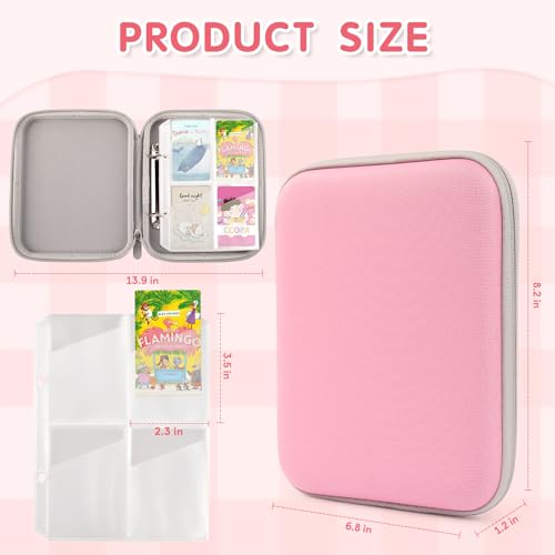 Card Holder for Yoto Cards, 80-Pockets Card Binder with Zipper - color: Pink