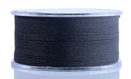 KONMAY 0.6mm Black Nylon String with Case for Bracelets,190 Yards Braided Nylon Satin Cord for Jewelry Making, Beading,Chinese Knotting, Kumihimo, Macramé - color: Black, size: Braided 0.6mm