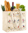 Miss Adola Cute Extra Large Canvas Grocery Tote Bag - color: Watercolor Bird