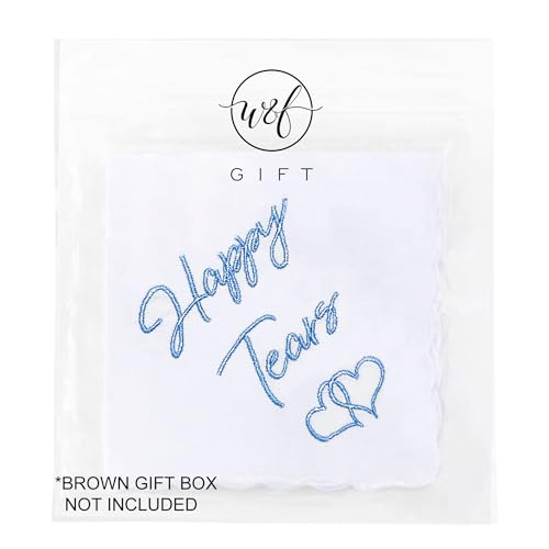 Happy Tears Wedding Handkerchief Something Blue Gift for Bride - color: Happy Tears X 6 (Clear)