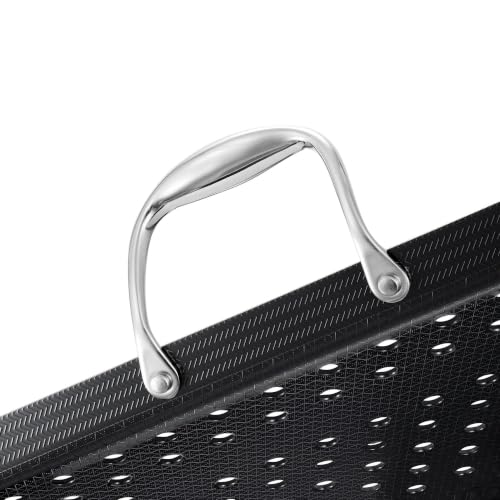 HexClad 16" Hybrid Nonstick BBQ Grill Topper, Dishwasher-Friendly, BBQ and Oven-Safe Up to 900°F - size: 16 Inch
