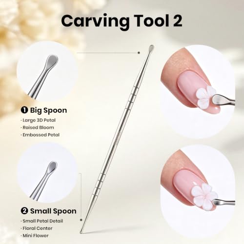 Beetles 3D Gel Nail Art,White 3D Sculpting Gel for Nail Art & Sculpting Pen - color: C-White-4