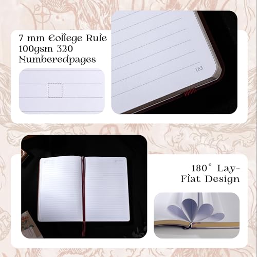 TIEFOSSI A5 Lined Journal for Women & Men, 100 GSM Thick Paper - color: Red, size: Lined