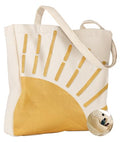 Miss Adola Embroidery Canvas Tote Bag with Pocket & Buckle - color: Sun