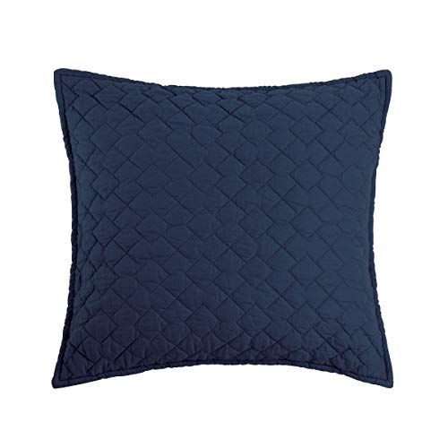 C&F Home Regent Indigo Solid Quilted Accent Throw Pillow 18" x 18" - color: Blue