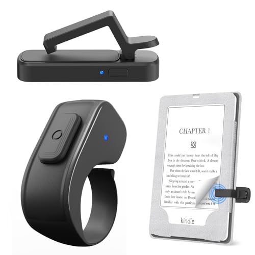 Page Turner Ring for Kindle,Remote Control for iPhone iPad Tablets eReaders - color: Black