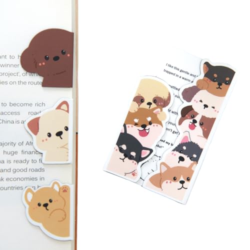 5pcs/Set Cute Magnetic Bookmark, Funny Peeping Dog Book Marker Clip for Kids, Women, Teachers, Students, Book Lovers Gifts, Printing on 2 Side (Dog) - color: Dog
