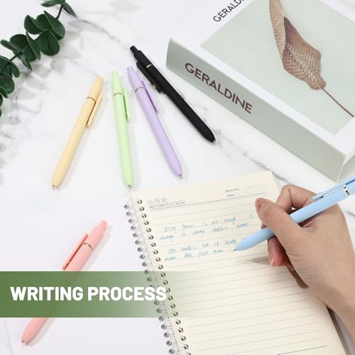 Ddaowanx Colored Gel Pens Set,0.5mm Retractable Quick Dry Ink Pens - color: 12Pcs-Aesthetic Colors, size: 1 Count (Pack of 6)