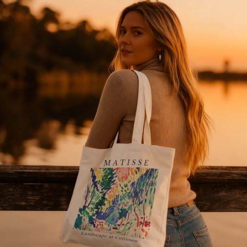 Art Canvas Tote Bag,Art Lovers Gifts,Aesthetic Tote Bag for Women. - color: White - Matisse 01