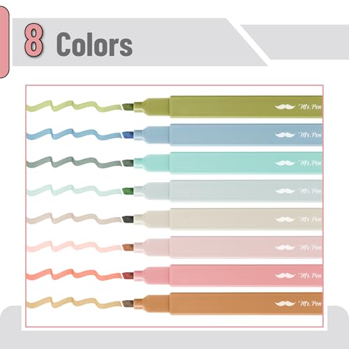 Mr. Pen- Aesthetic Highlighters No Bleed, 8 Pack, Assorted Colors | Chisel Tip, Cute Highlighters Assorted Colors for Journaling, Highlighting, Underlining, Fast Dry, Back to School Supplies - color: Natural Earth, size: 8 Pack
