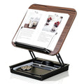 Adjustable Book Reading Stand with Storage - Hands-Free Wooden Bookstand