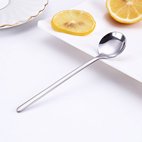 10 Pack Espresso spoons 18/10 Stainless Steel Teaspoons Set for Coffee Sugar Dessert Cake Ice Cream Soup Antipasto Cappuccino, 5.3 Inch Silver - size: Silver-10 Pack