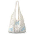 hatisan Crochet Bag for Women, Handmade Knit Beach Tote Bag Summer - color: Blue Turtle