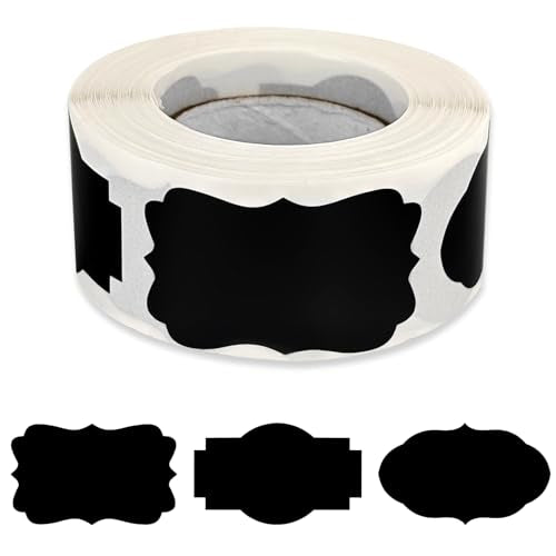300 Pcs Black Tags Stickers, Label Stickers, Name Tags, Waterproof Blackboard Sticker for Christmas, Presents, Jars, Bottles (Black, 300 Pcs) - color: Black, size: 300 Pcs