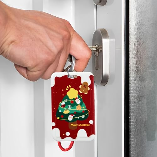 ID Card Badge Holder Key Chain with Metal Keyring, Plastic Slide Open with ID Window for Women Men Girls Students,Christmas Tree - color: Christmas Tree