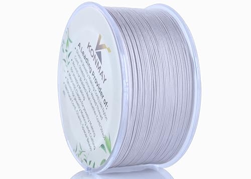 KONMAY 0.6mm Grey Nylon Bracelet String for Dream Catchers&Wind Chimes - color: Gray, size: Braided 0.6mm