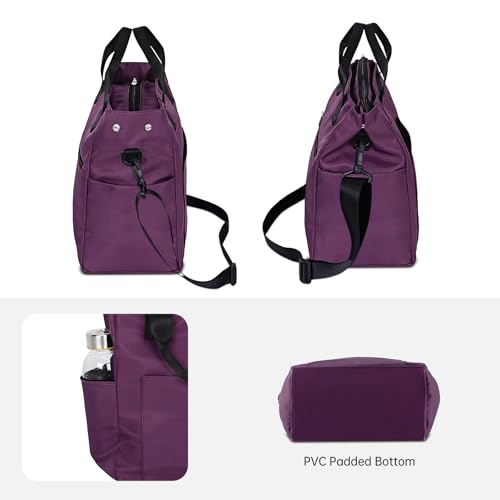 Crossbody Shoulder Bag for Women - Water Resistant Casual Handbag Purse with Multiple Pockets, Adjustable Strap - color: Purple