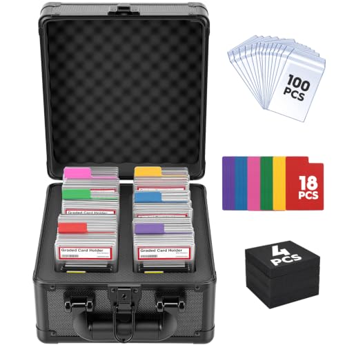 2 Row Graded Card Case Storage Box, Holds 60+ PSA Slab Case for Sport Cards - size: 2 Row Holds 60+ Card Slabs