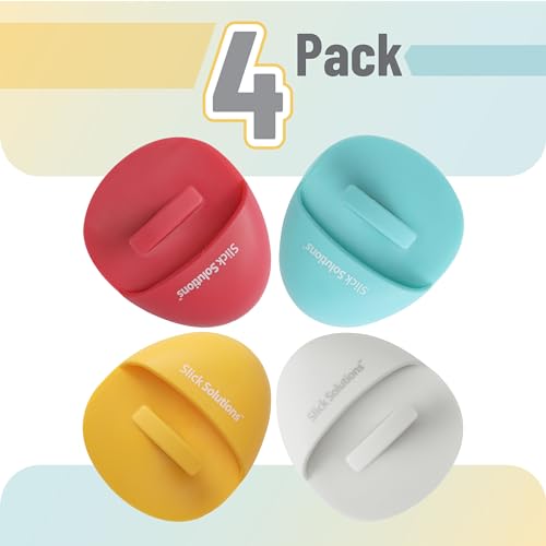 Slick- Silicone Facial Cleansing Brush, 4 Pack, Silicone Face Scrubber Exfoliator, Face Exfoliator Scrubber, Facial Scrubber for Face Cleanser Brush, Exfoliating Face Scrubber, Face Brush - color: Red\blue\white\yellow