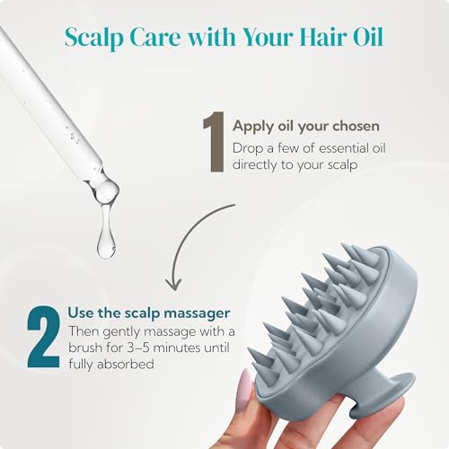 HEETA 2-Pack Large Scalp Massager Scrubber Shampoo Brush for Hair Growth - color: New Grey & Beige