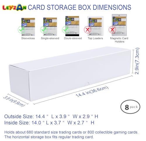 Trading Card Storage Box, 8-Pack 1000 Count Cardboard TCG & Sport Card Box - size: 8 piece 14in for Standard