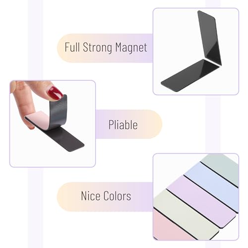 Mr. Pen- Aesthetic Magnetic Bookmarks, 12 Pack, 0.8"x2.35" - color: Pastel