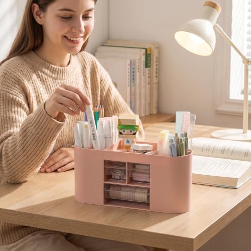 Makeup Organizer with Drawers, Vanity Storage Box, Pink - color: Pink, size: C