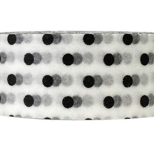 Wrapables Colorful Patterns Washi Masking Tape, Black and White Dots (Pack of 2) - size: 32.8084 Foot (Pack of 2)