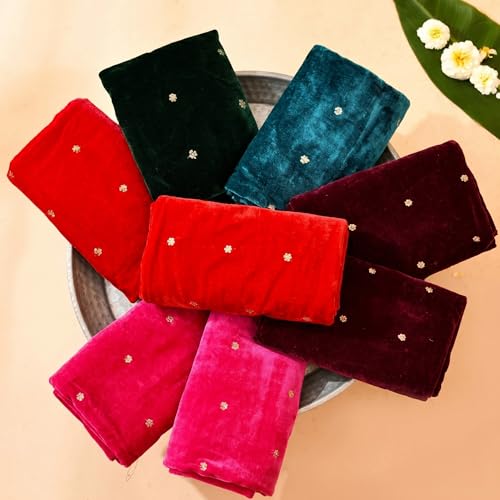 LOVENSPIRE Unstitched Multicolor Velvet Blouse Pieces for Women Saree, Pooja, Housewarming & Indian Return Gifts Pack of 25 - color: Multicolor Velvet, size: Pack of 25