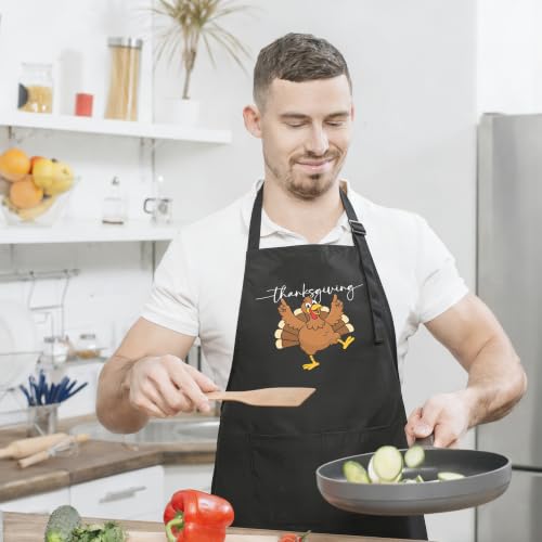 Funny Apron for Men Women,Humorous Kitchen Apron- Grilling Cooking BBQ Accessories, Gift for Dad Husband - color: Thanksgiving