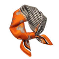 100% Mulberry Silk Neck Scarf for Women Square Neckerchief – 21 inch - color: Orange
