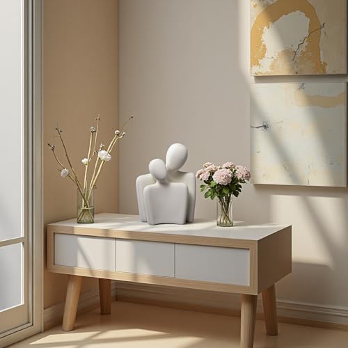 Ceramic Couple Statue Modern Shelf Decor Knick Knacks for Shelves, Valentine's Day Wedding Gifts, Home Decor for Living Room, Bedroom, Bookshelf & TV Stand (XL) - size: XL-10.2in
