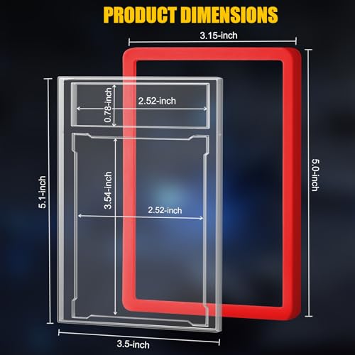1 Pack Graded Card Slab with PSA Slab Bumper Set, Hard TPU PSA Slab Bumper Protector Guard Graded Card Slab Protectors with Label Position for Game Cards, Sports Cards, Trading Cards