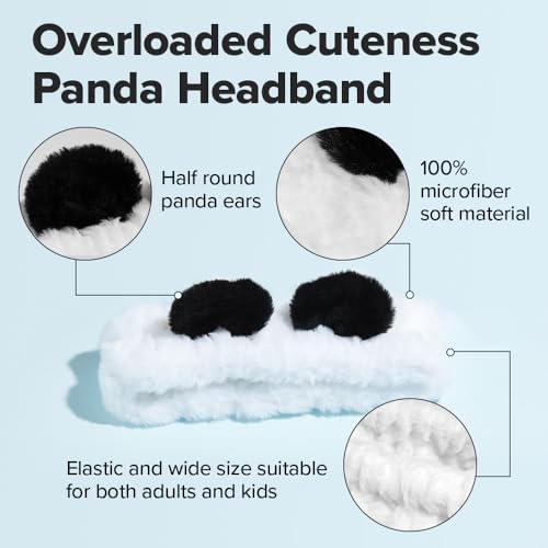 I DEW CARE Panda Face Wash Headband, Animal Head Band, Soft & Fuzzy - color: 05 Panda Headband