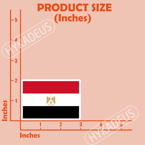 (3Pcs) Egypt Flag Sticker – Egyptian Stickers Country Flags Decal, 3" x 2" - color: Egypt